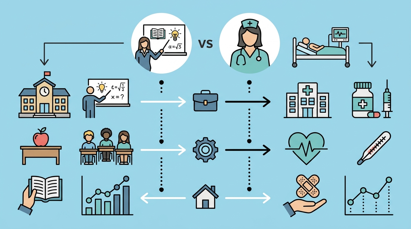 Featured image for "Teaching vs. Nursing: Which Career Change Is Right for You"