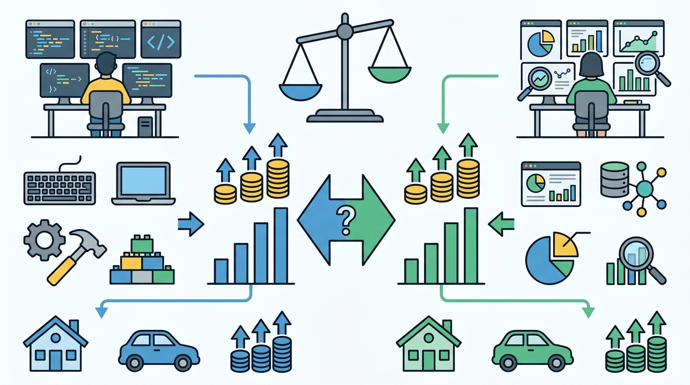 Featured image for "Software Developer vs Data Analyst Salary: Which Pays More?"