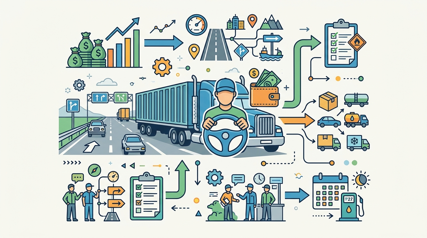 Featured image for "Truck Driver Pay: Average Salary, Range, and What Affects It"