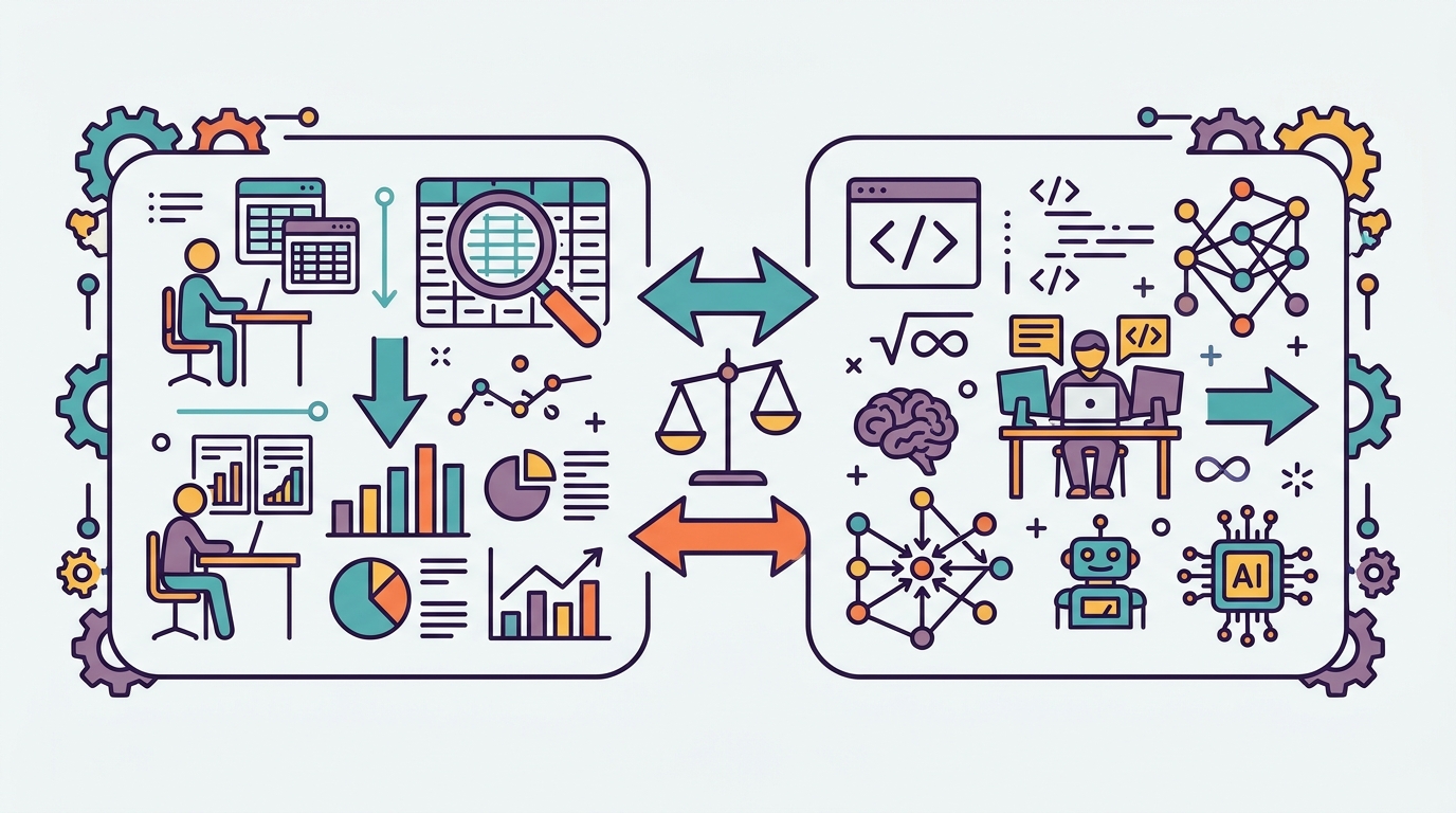 Featured image for "Data Analyst vs. Data Scientist: Key Differences Explained"